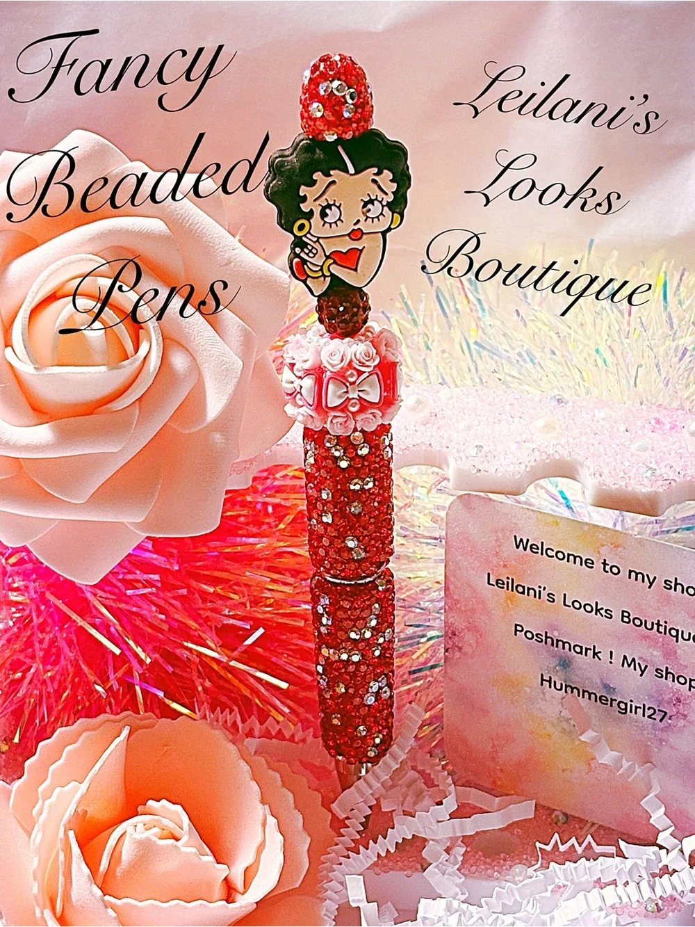 Betty Boop Red Beaded Decorative Pen